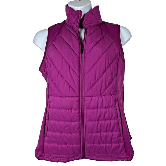FILA Womens Full Zip Pink Vest ‎ XL Pockets Mock Neck Fleece Lined - Picture 1 of 8